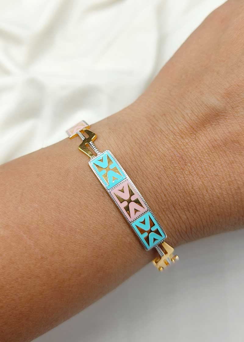 1 Gram Gold Meenakari Delicate Unique Cross Design Gold-Plated Bangles (4pcs)