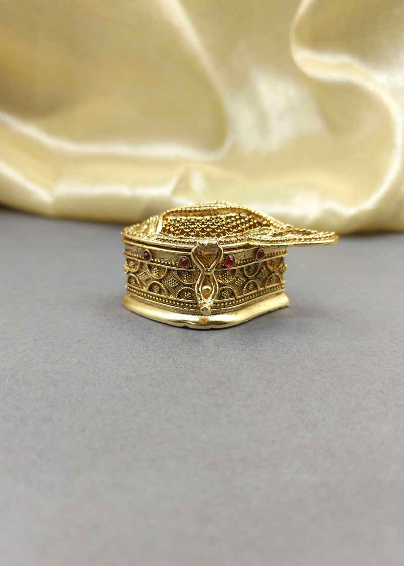 Fish Design Gold Plated Kumkum Box / Sindoor Box