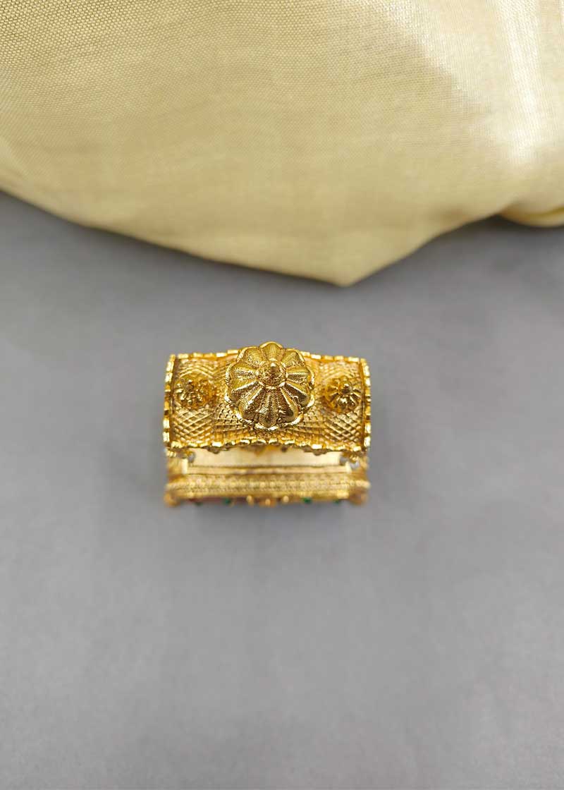 Lakshmi Swing Design Gold Plated Kumkum Box/ Sindoor Box
