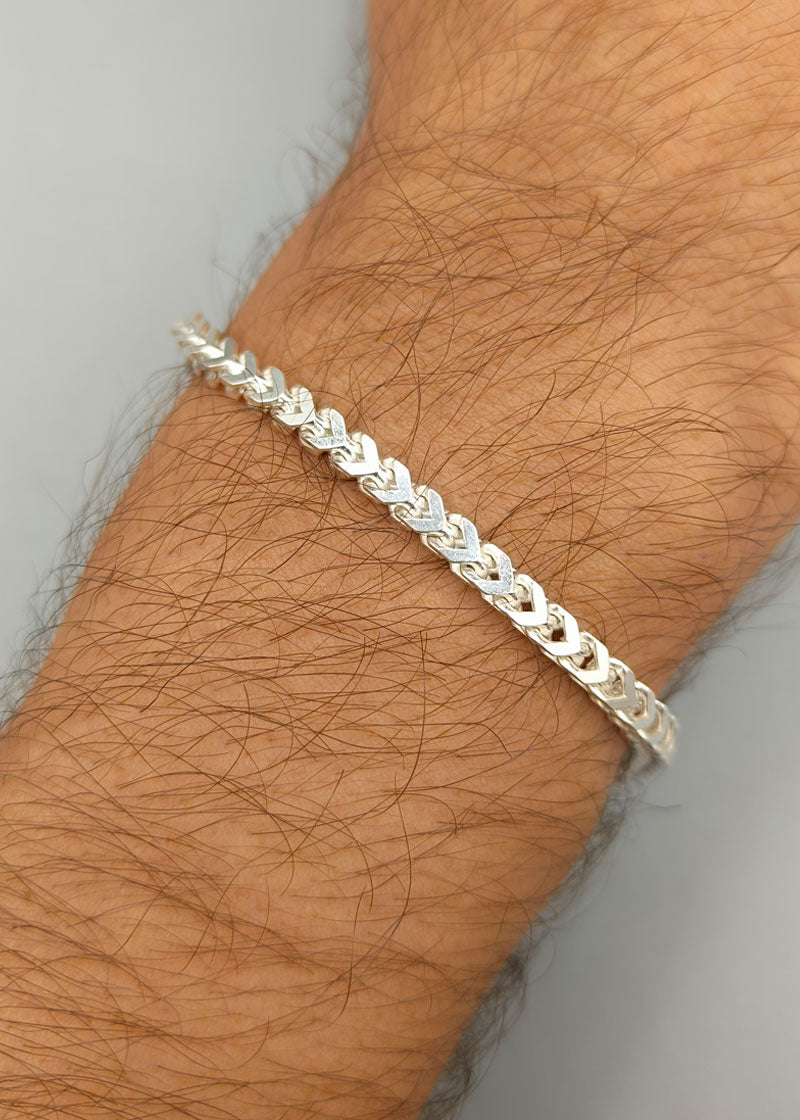 92.5 Sterling Silver Curb Link Men / Boys Loose Bracelet