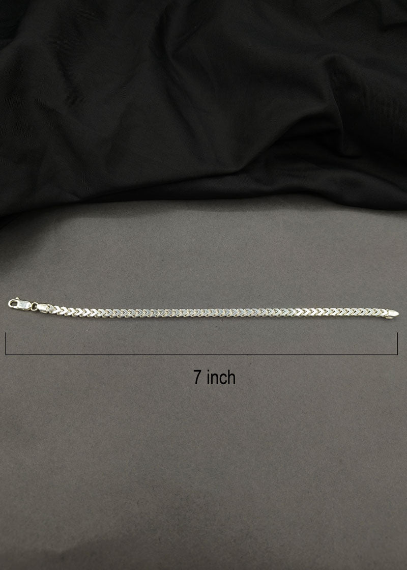 92.5 Sterling Silver Curb Link Men / Boys Loose Bracelet
