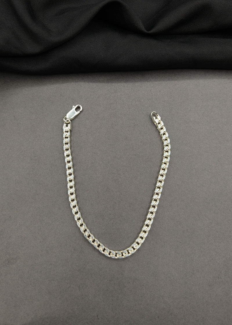 92.5 Sterling Silver Curb Link Men / Boys Loose Bracelet
