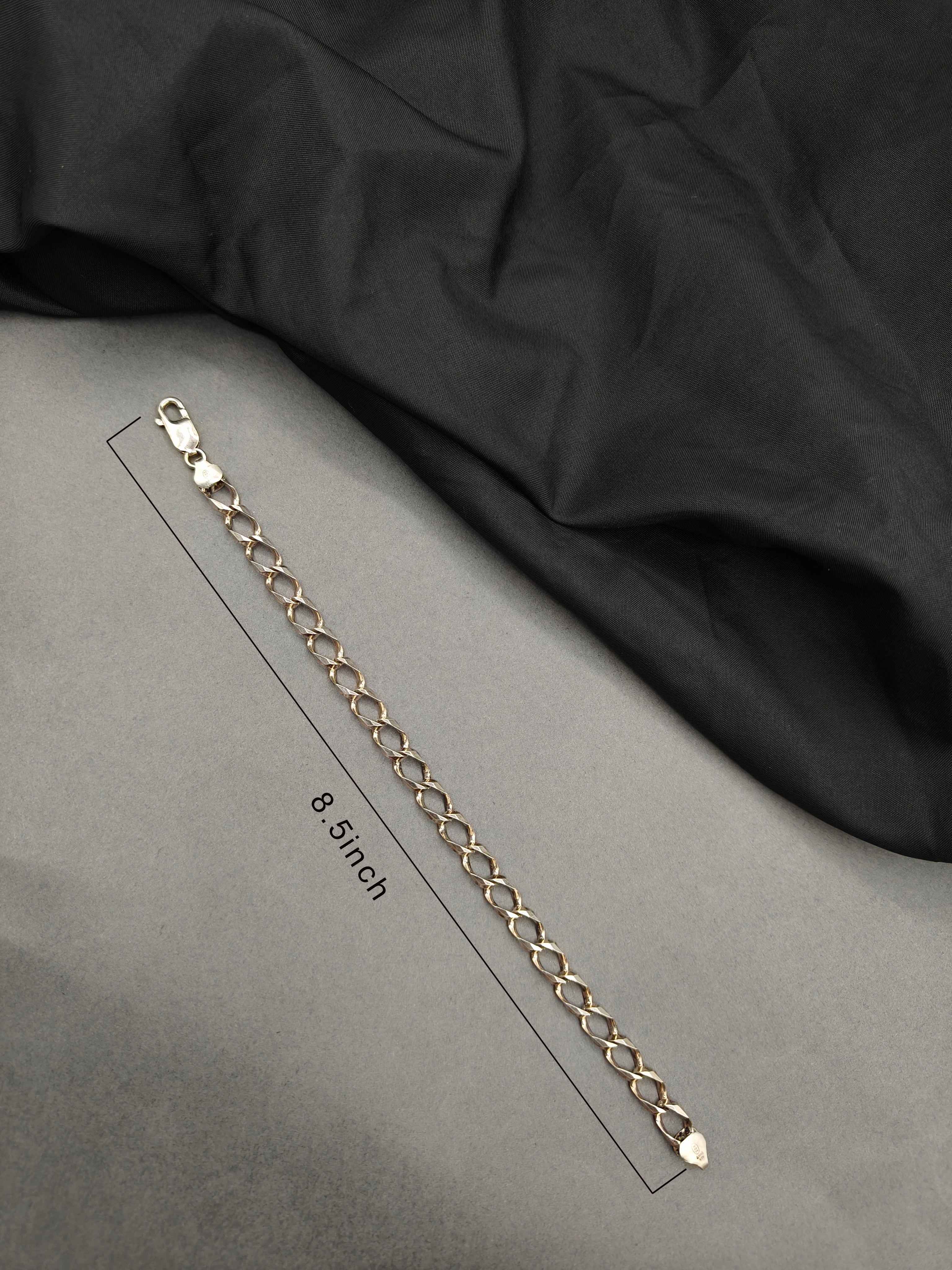 92.5 Sterling Silver Classic Design Men Loose Bracelet