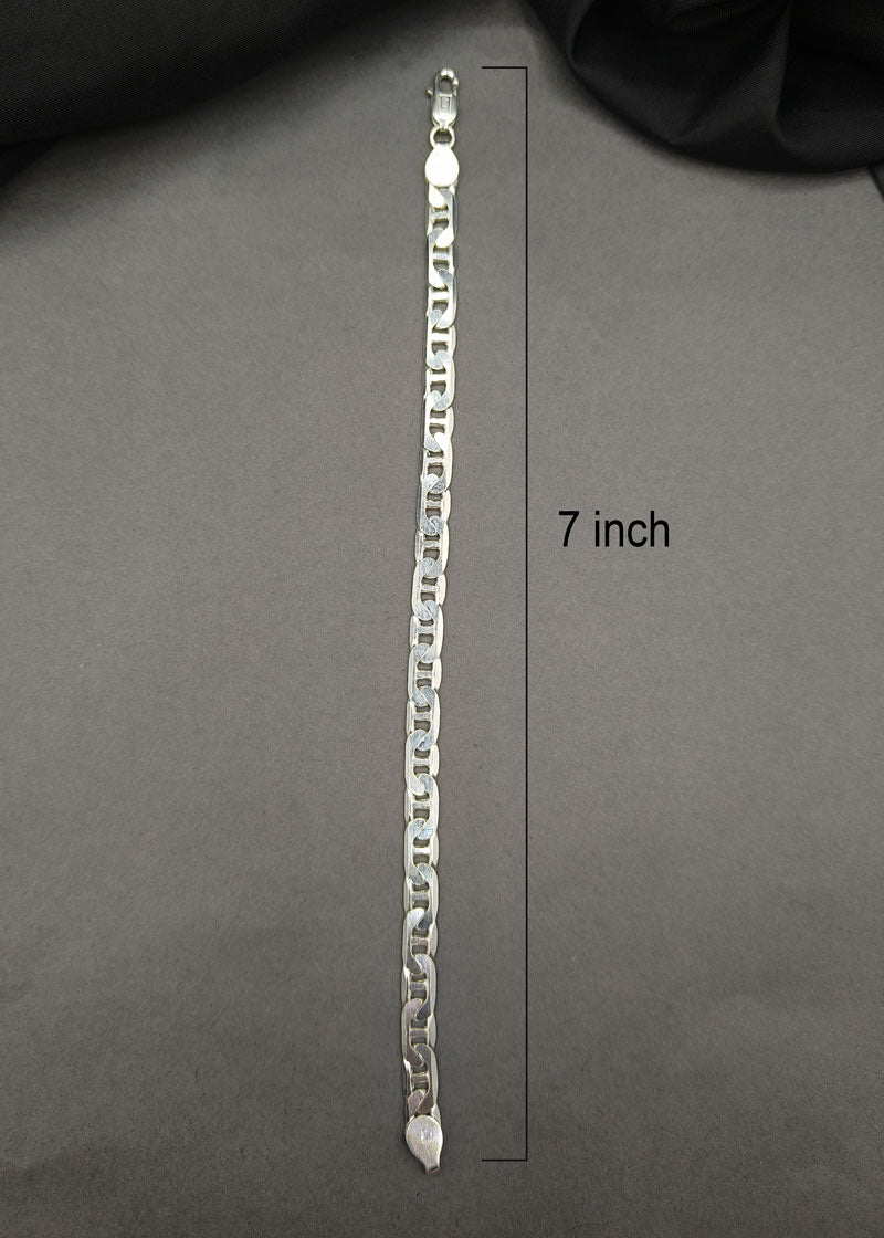 92.5 Sterling Silver Simple Flat Men Loose Bracelet