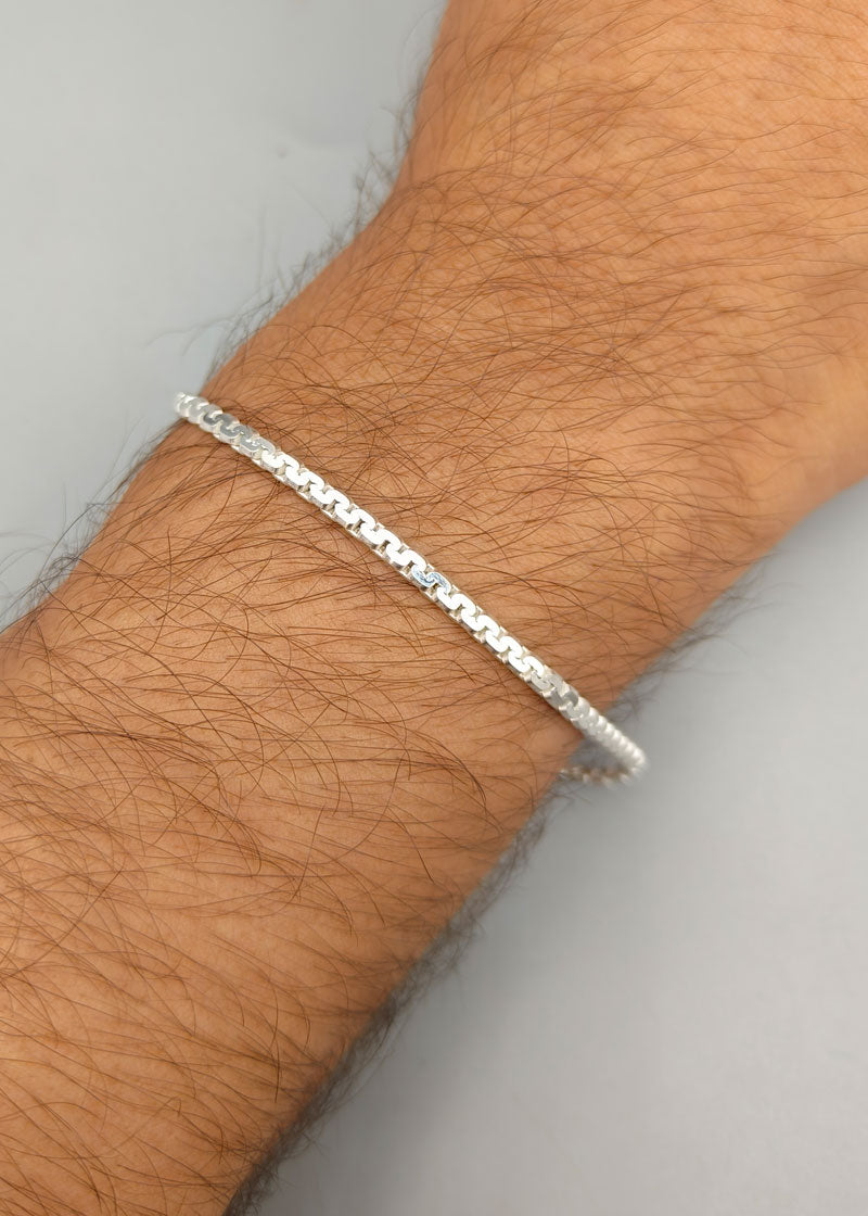 92.5 Sterling Silver Mesh Loose Bracelet for Men / Boys