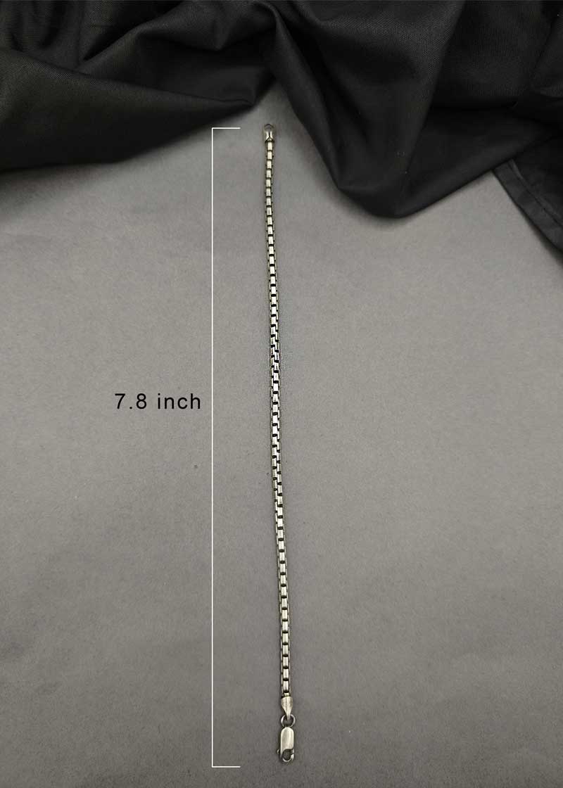 92.5 Sterling Silver Oxidized Men / Boys Flat Loose Bracelet