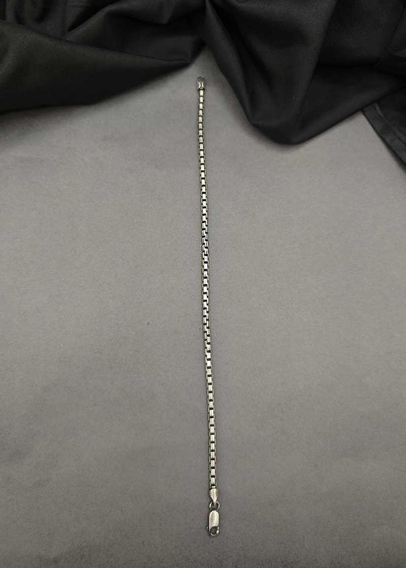 92.5 Sterling Silver Oxidized Men / Boys Flat Loose Bracelet