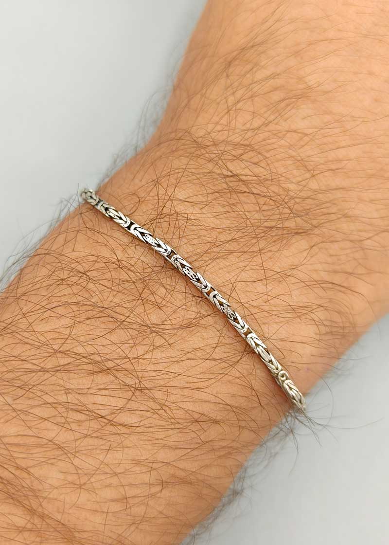 92.5 Sterling Silver Light Weight Vintage Men / Boys Loose Bracelet