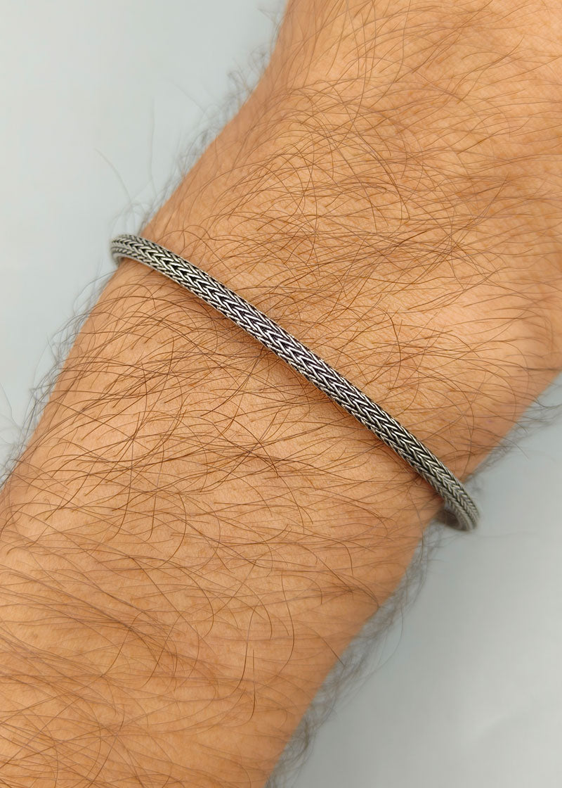 92.5 Sterling Silver Mesh Loose Bracelet for Men / Boys