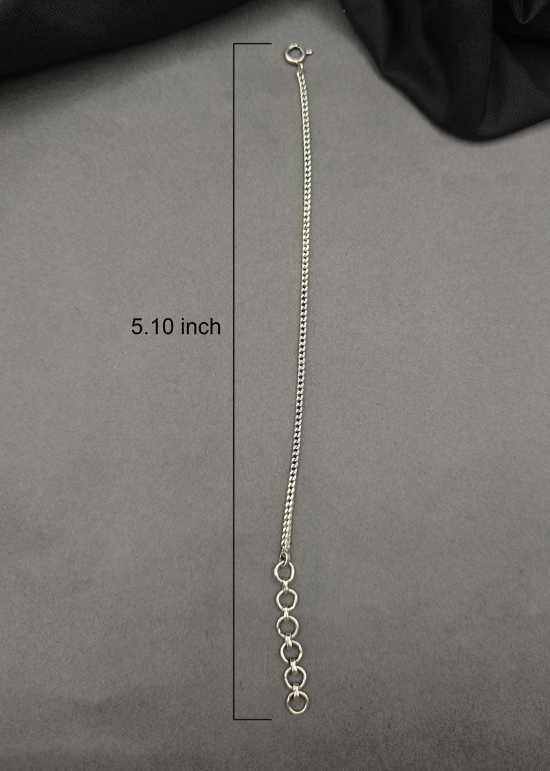 92.5 Sterling Silver Thin Cuban Men / Boys Loose Bracelet