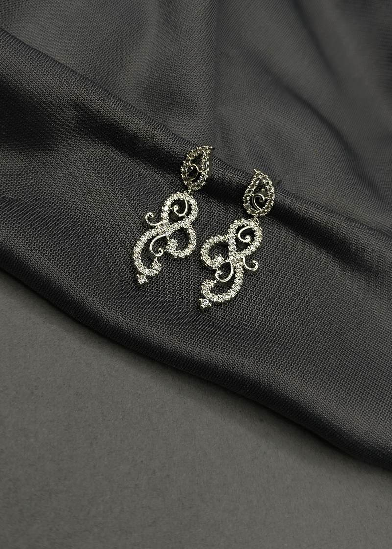 Stylish Cubic Zircon Silver Plated Mangalsutra Pendant set