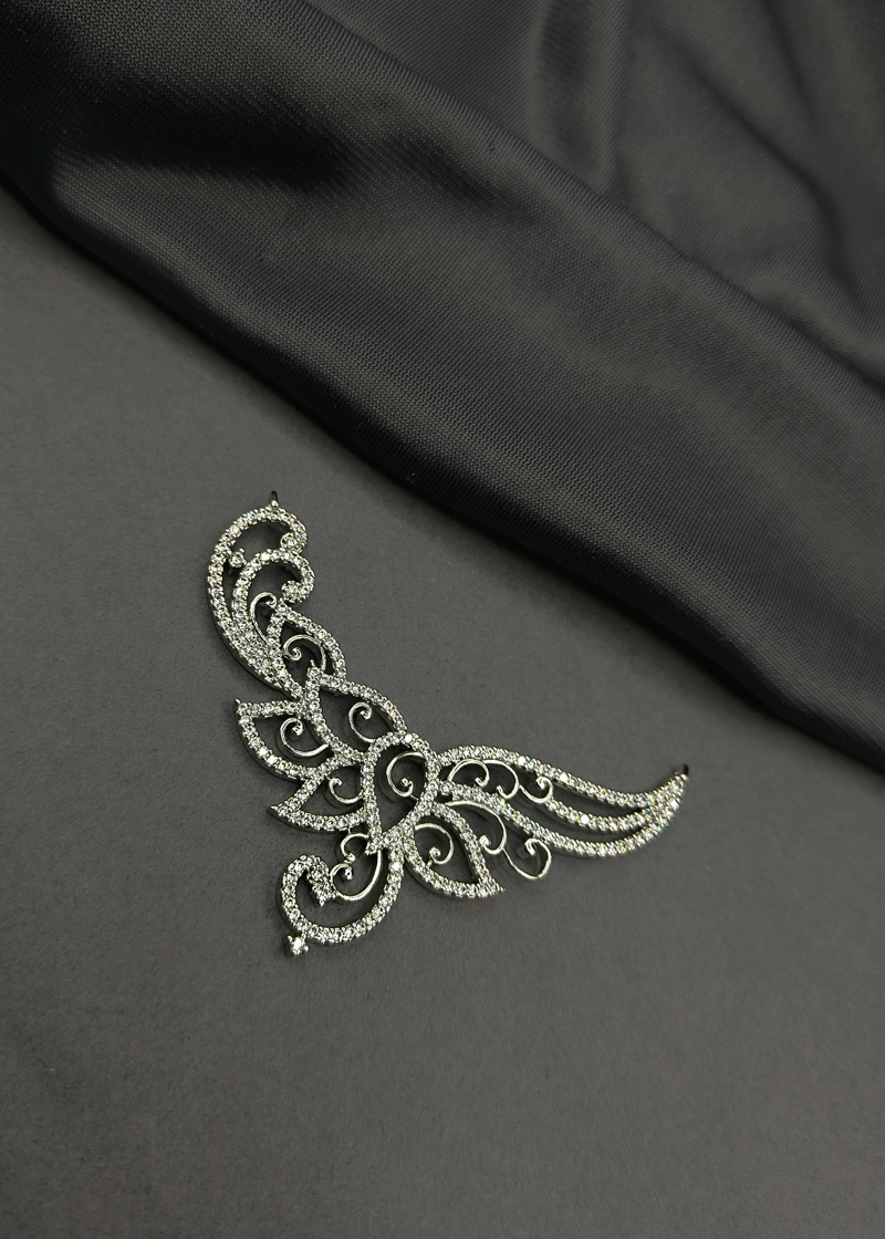 Stylish Cubic Zircon Silver Plated Mangalsutra Pendant set