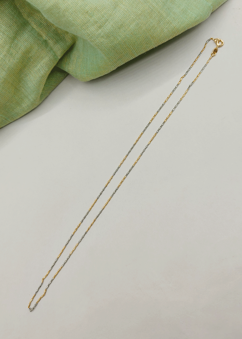 Silver-Gold Plated Delicate Short Chain