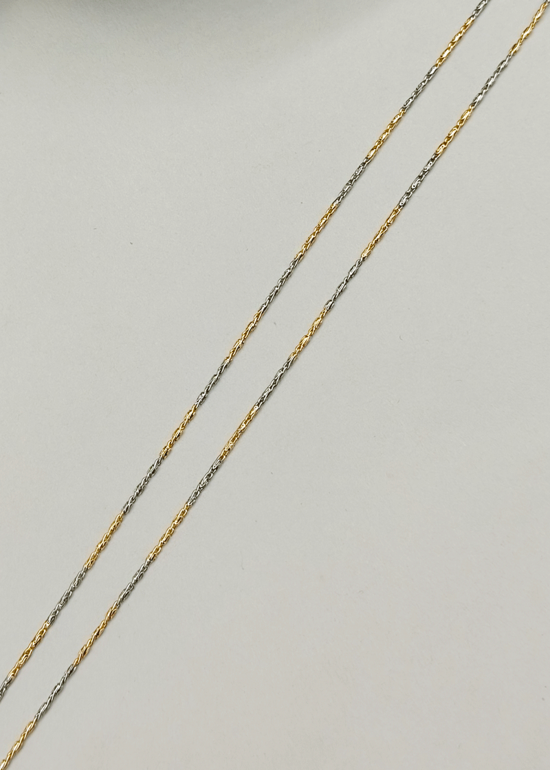 Silver-Gold Plated Delicate Short Chain