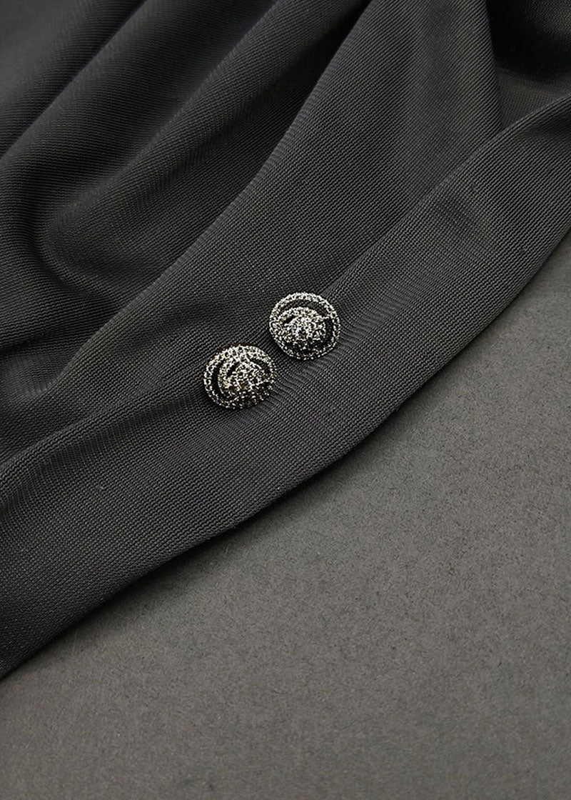 Cubic Zircon Round Shape Small Stud Earring