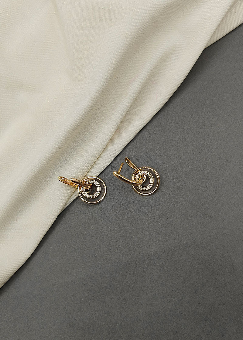 Gold Plated Cubic Zircon Detachable Bali Earring For Women