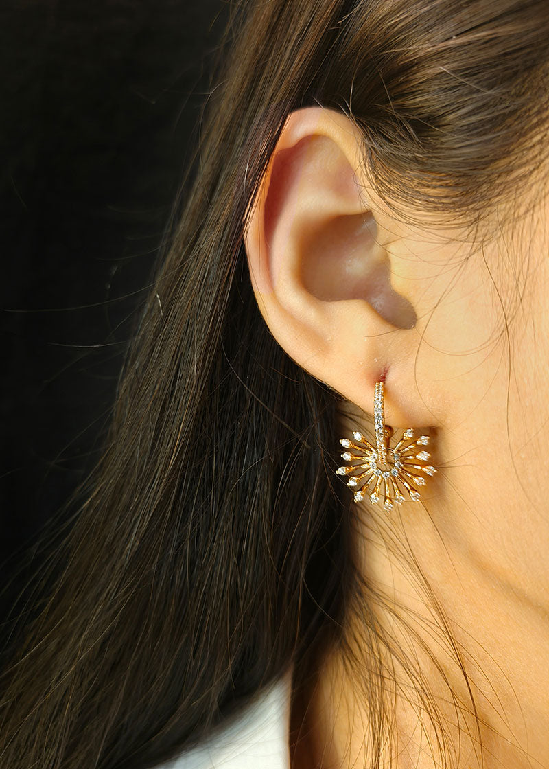 Sparkling Diamond Designer Bali Earrings For Women