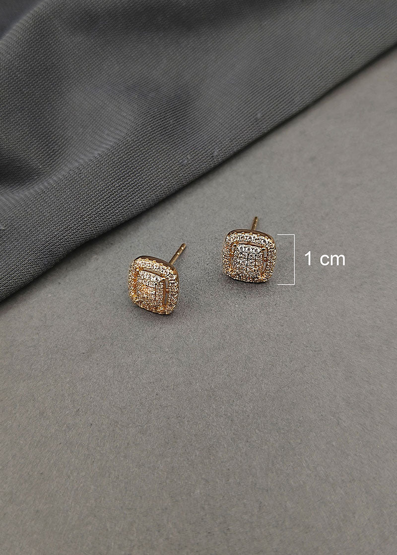 Classic Gold Plated Cubic Zircon Stud Earring