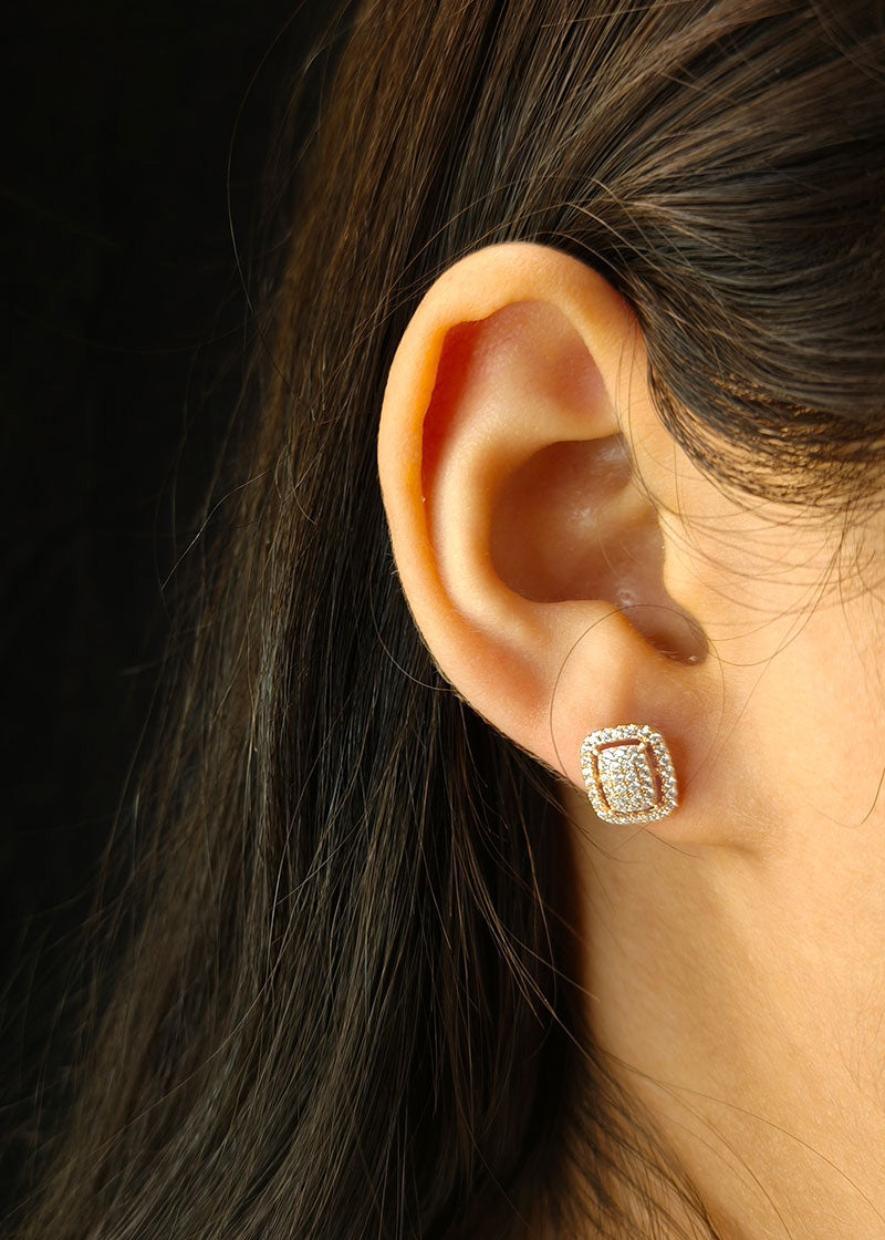 Classic Gold Plated Cubic Zircon Stud Earring