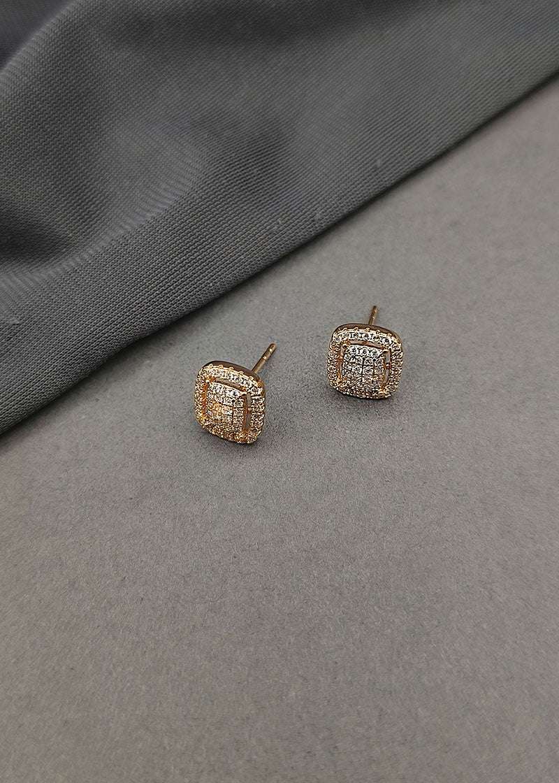 Classic Gold Plated Cubic Zircon Stud Earring