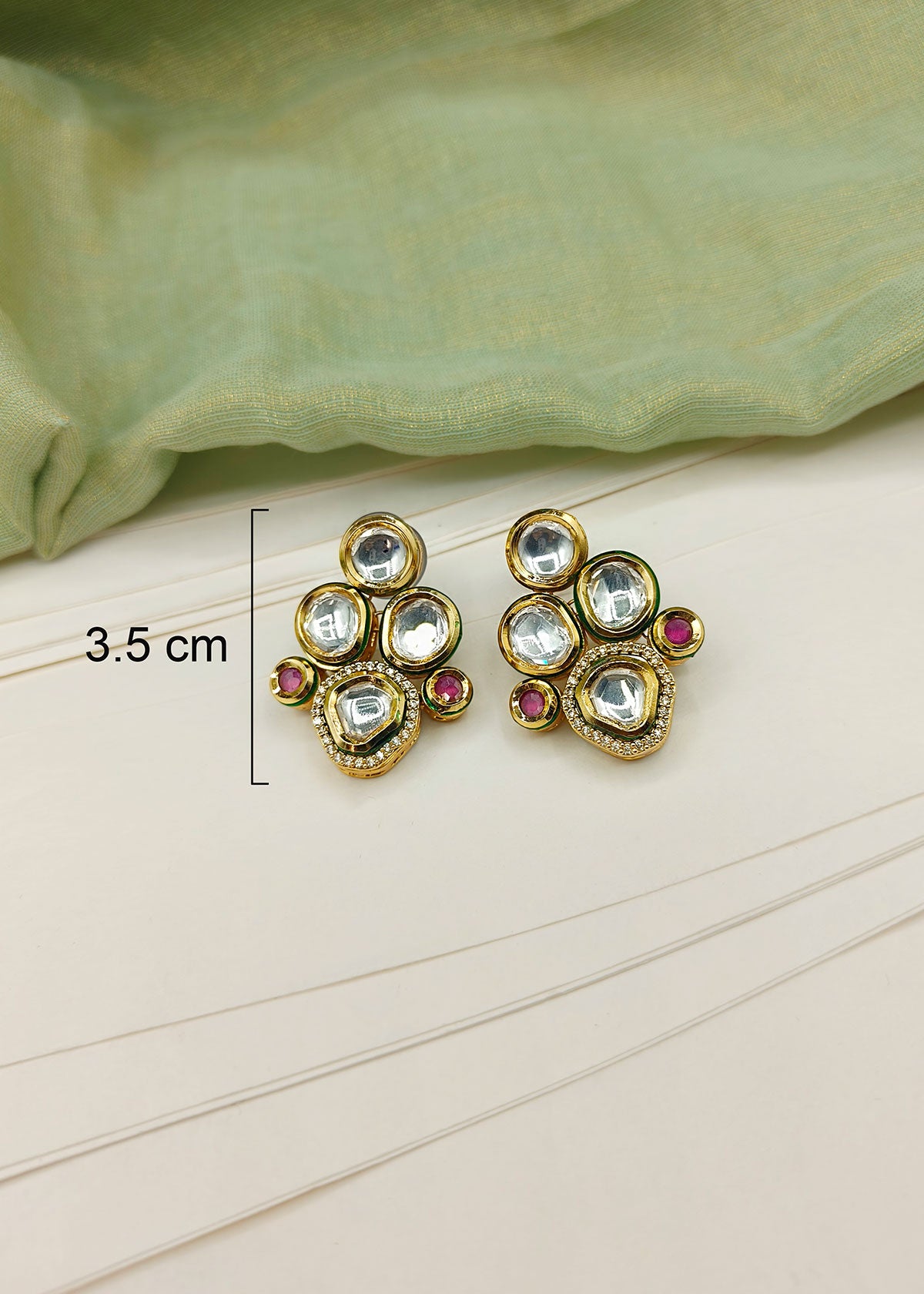 Royal Short Kundan With Ruby Accents Necklace Set