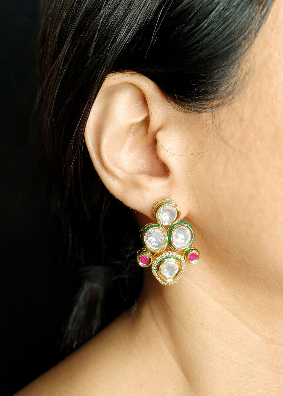 Royal Short Kundan With Ruby Accents Necklace Set