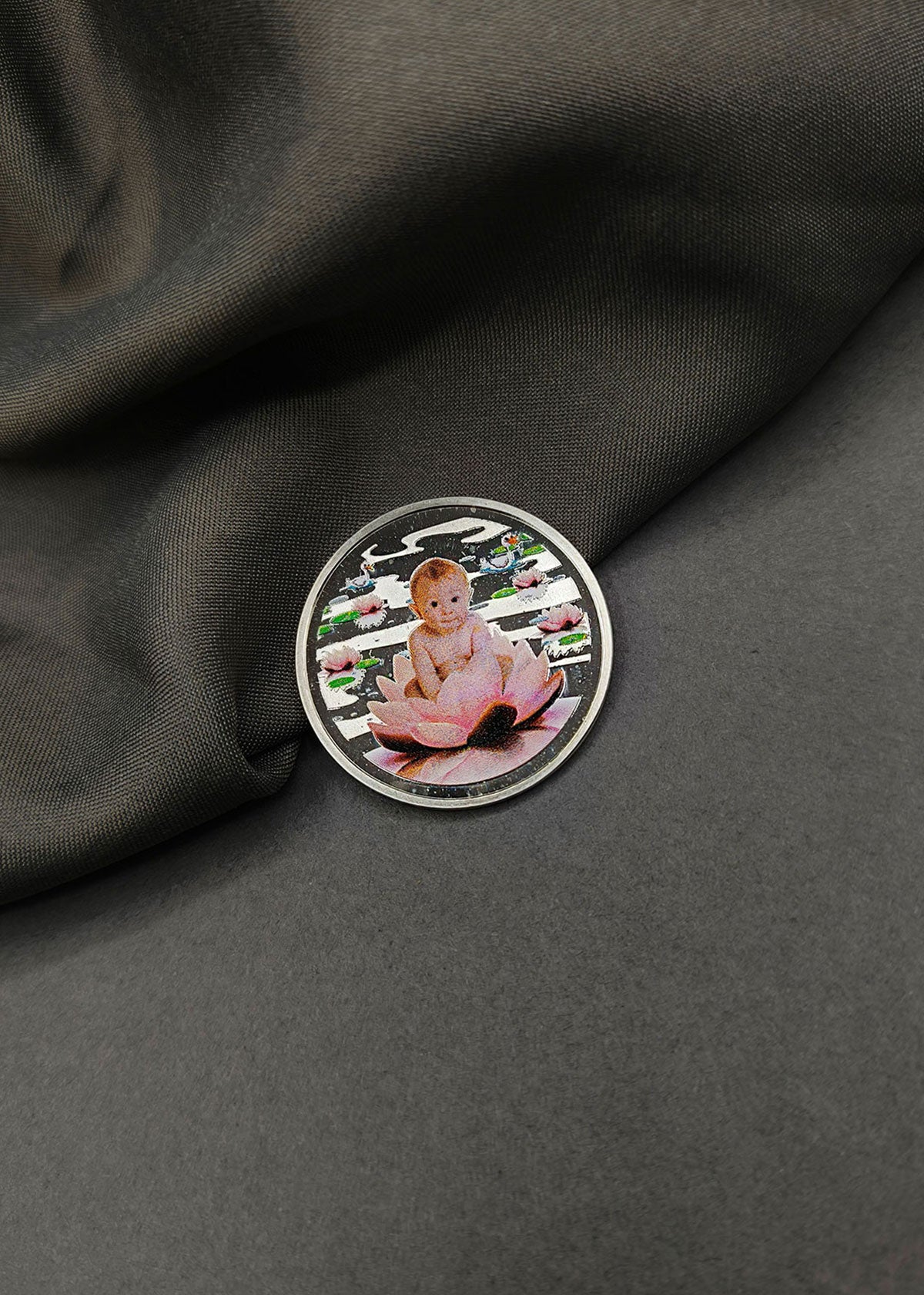 999 Pure Silver Coin β Baby On Lotus Design