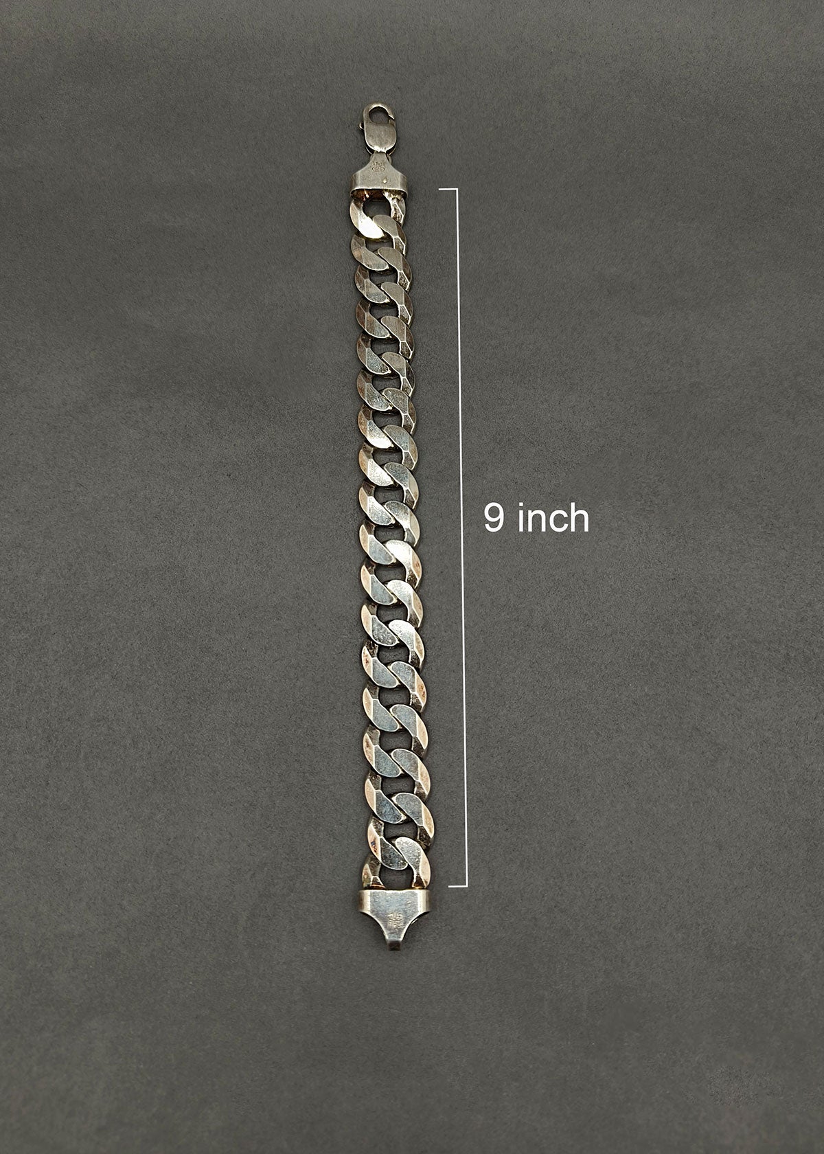 92.5 Sterling Silver Heavy Curb Chain Men’s Bracelet
