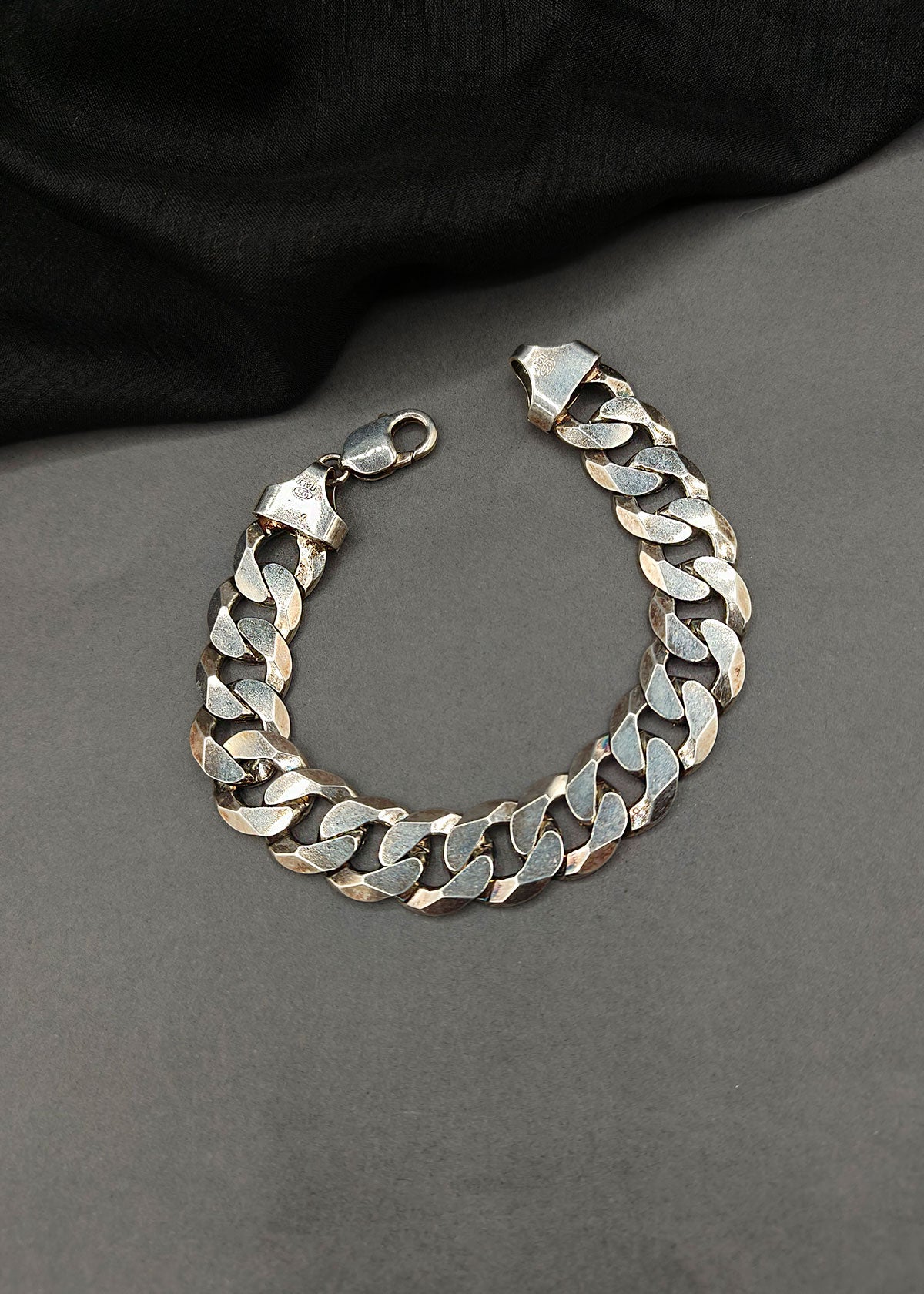92.5 Sterling Silver Heavy Curb Chain Men’s Bracelet