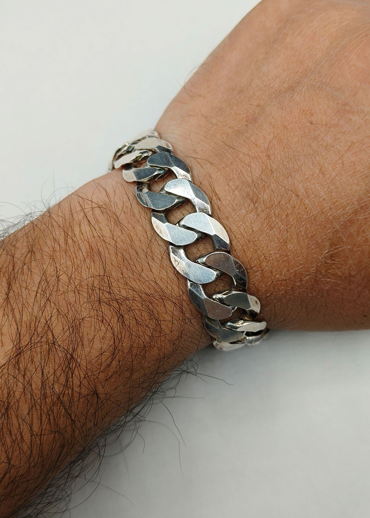 92.5 Sterling Silver Heavy Curb Chain Men’s Bracelet