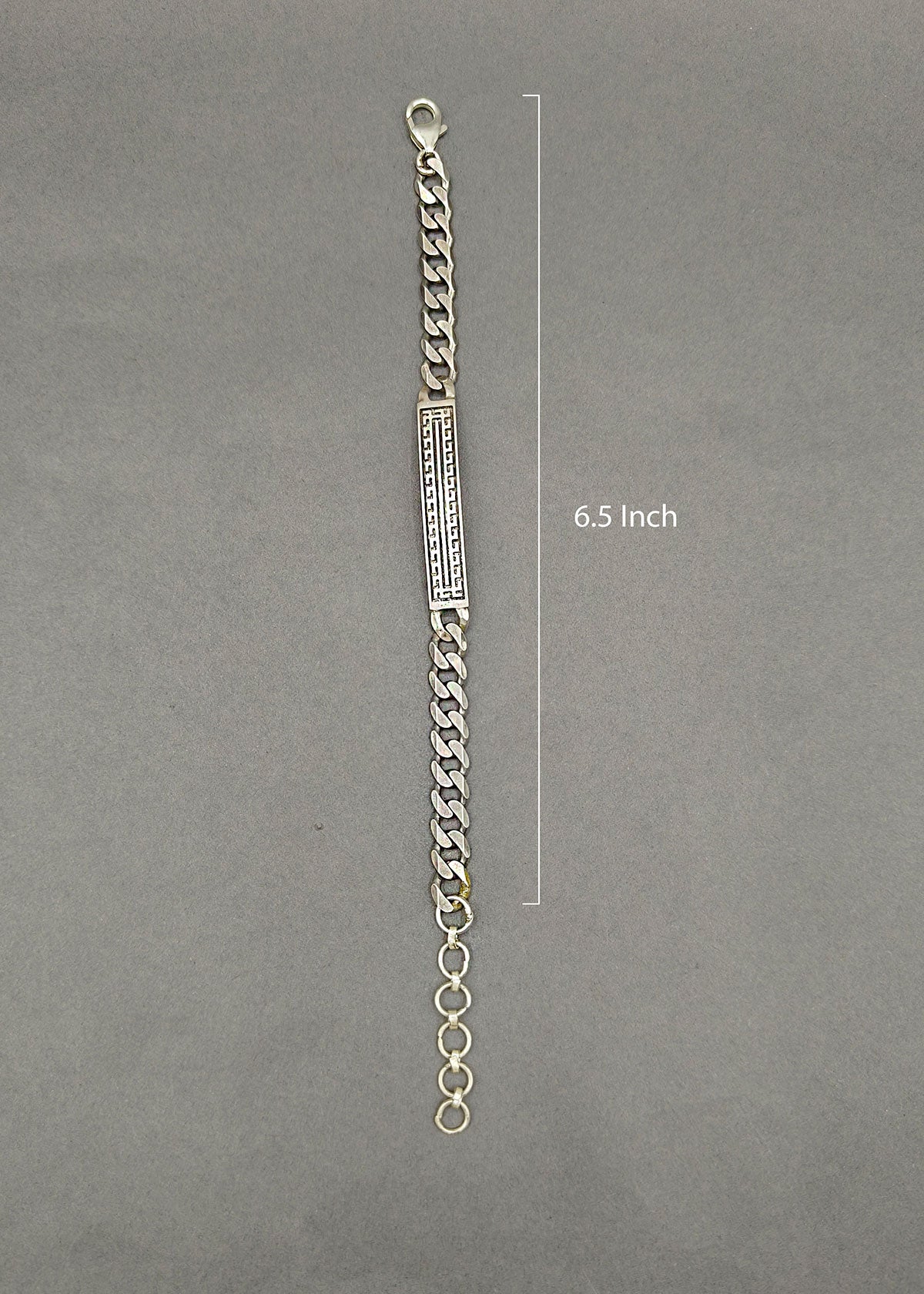 Greek Classic 92.5 Silver Curb Chain ID Men's Loose Bracelet