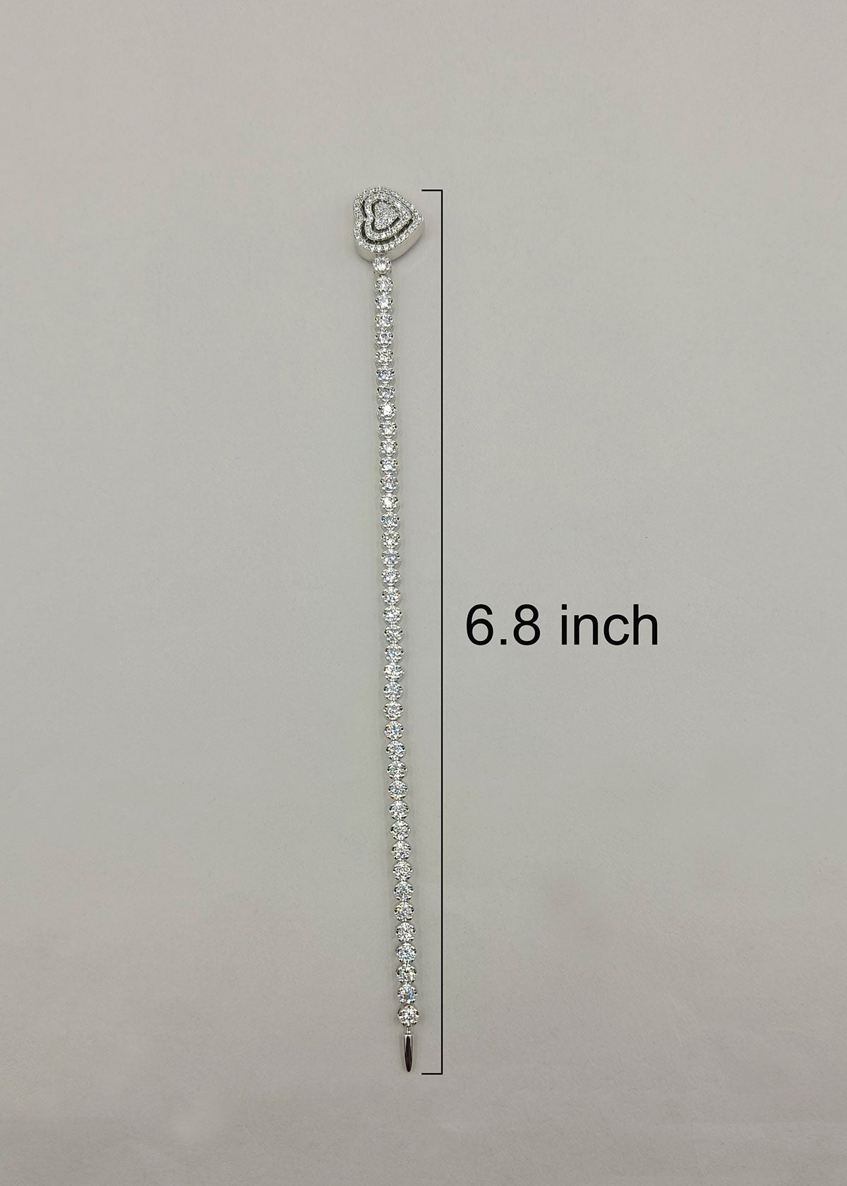 Double Heart Design Silver Plated Cubic Zircon Delicate Loose Bracelet