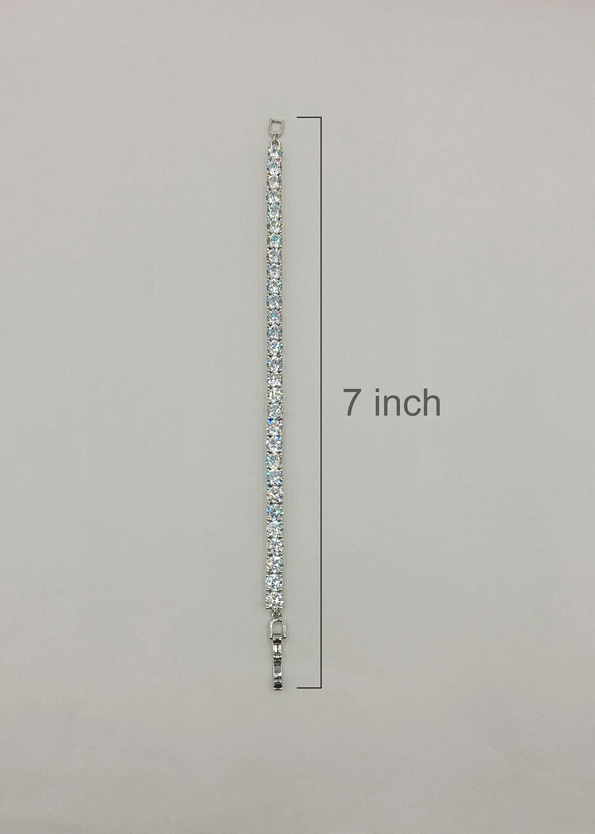 Round Lab Diamond Cubic Zircon Silver Plated Tennis Loose Bracelet