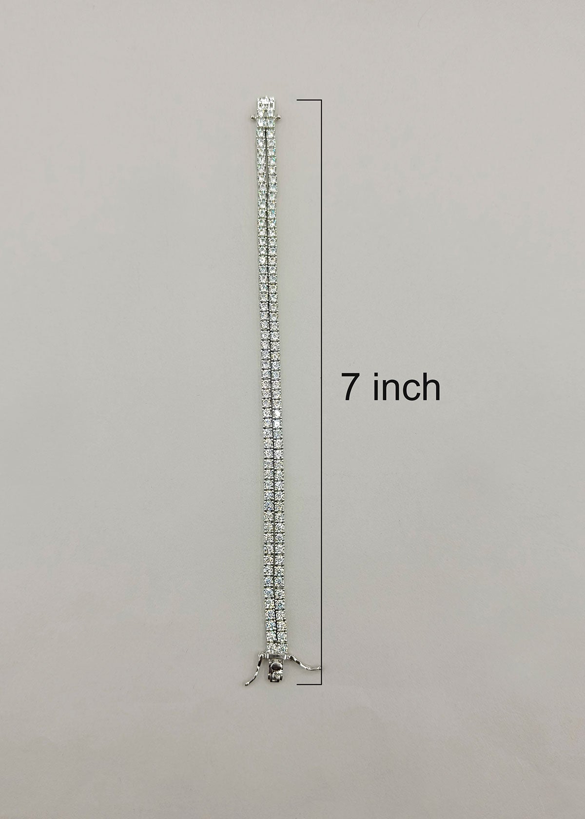 Gold Silver Cubic Zirconia Crystal Rhinestone 2-Line Loose Bracelet