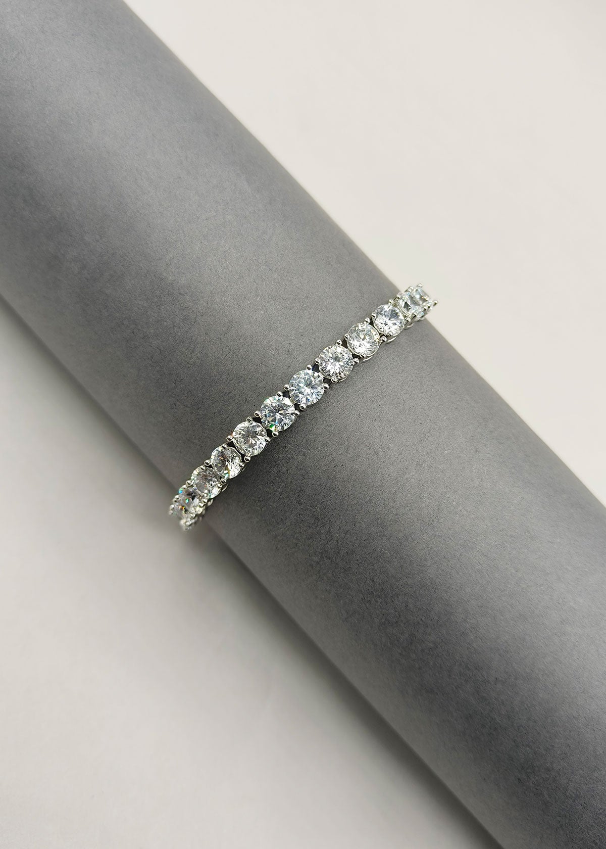 Cubic Zircon Gold Silver Plated Studded Fully Adjustable Loose Bracelet
