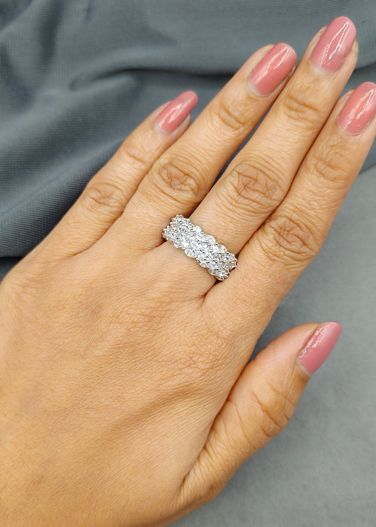 Classic Cubic Zircon Silver Plated Delicate Adjustable Finger Ring