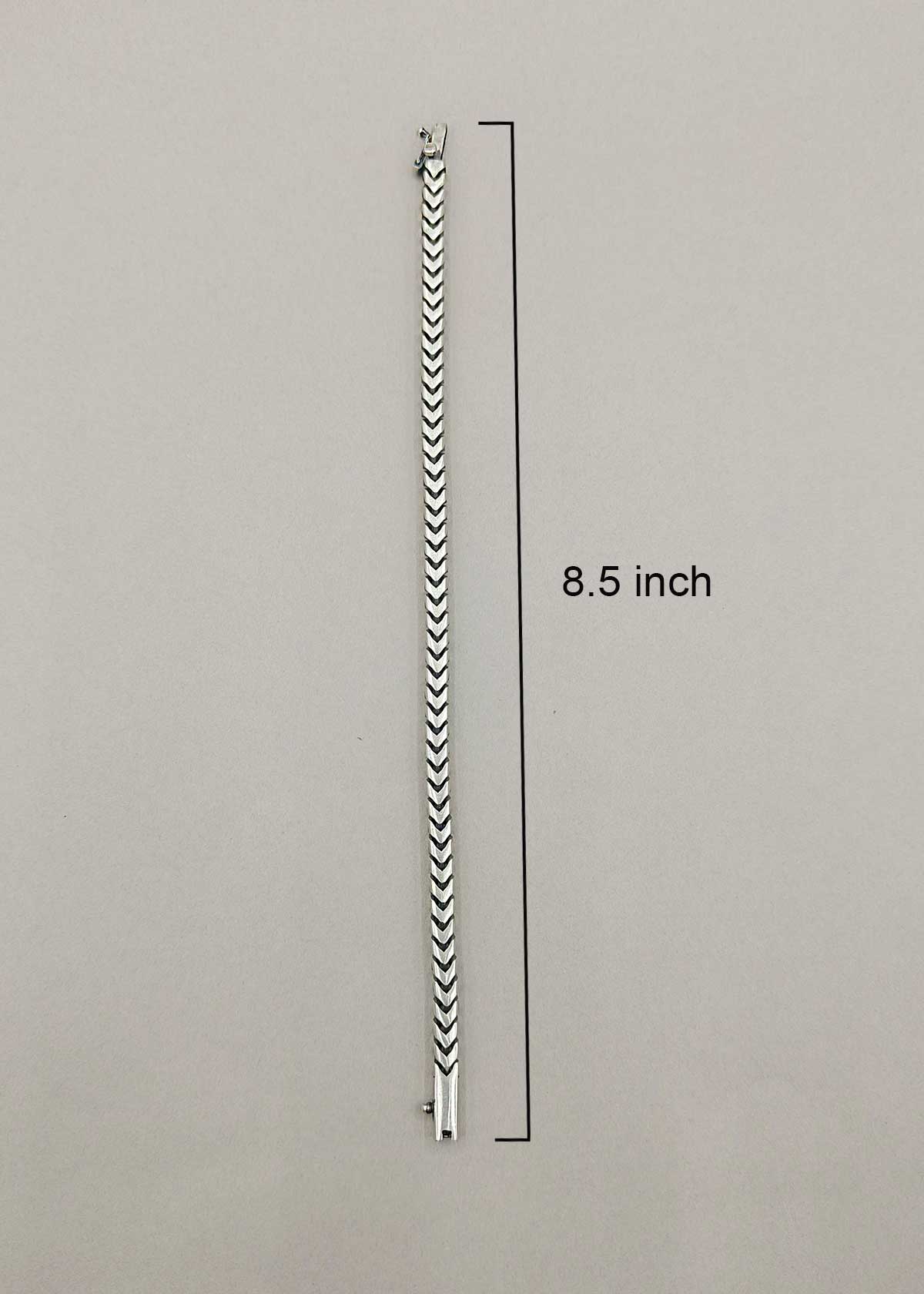 Chevron Chain Style 92.5 Sterling Silver Men's Loose Bracelet