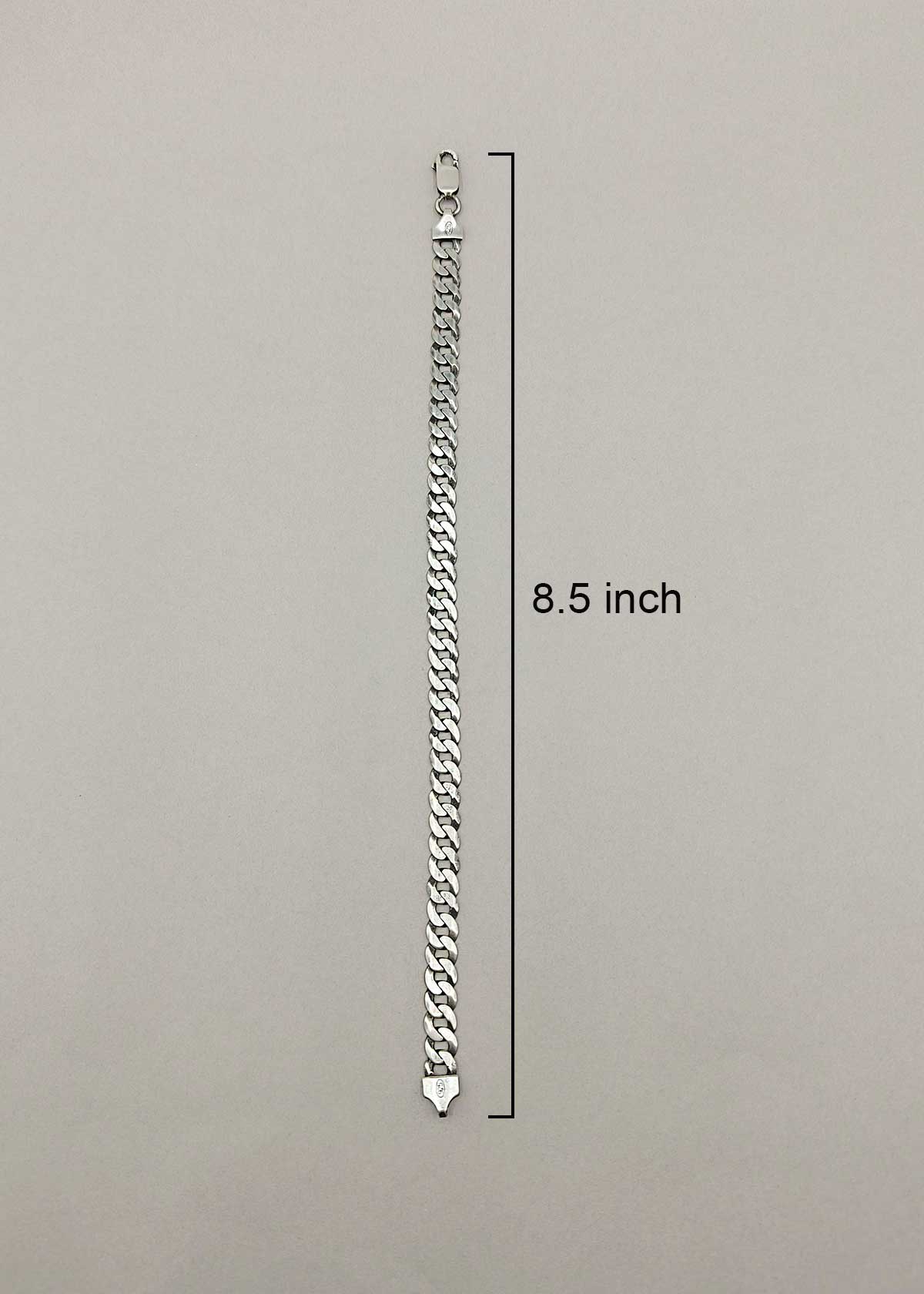 92.5 Sterling Silver Textured Link Loose Bracelet For Men