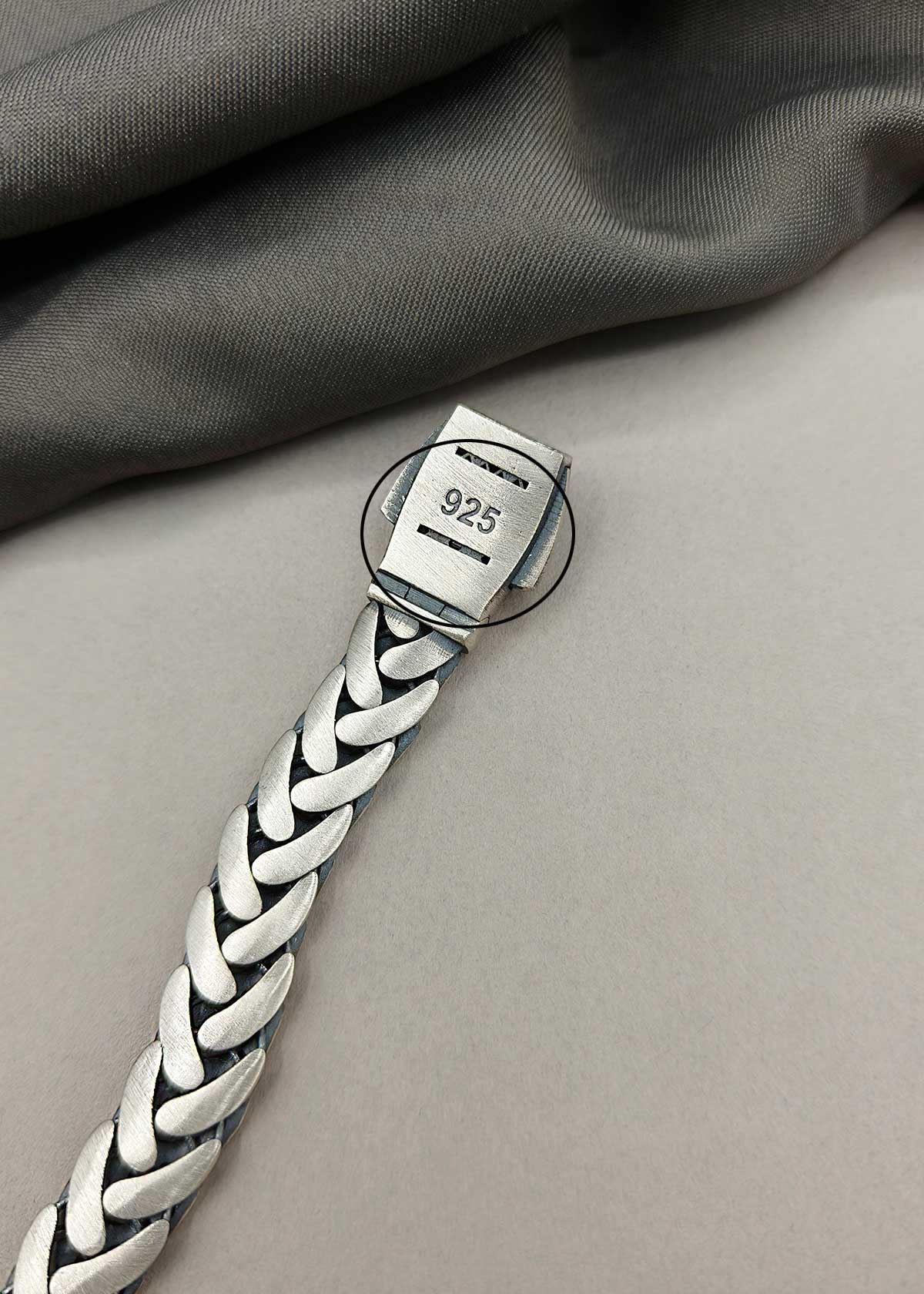 92.5 Sterling Silver Heavy Link Loose Bracelet For Men