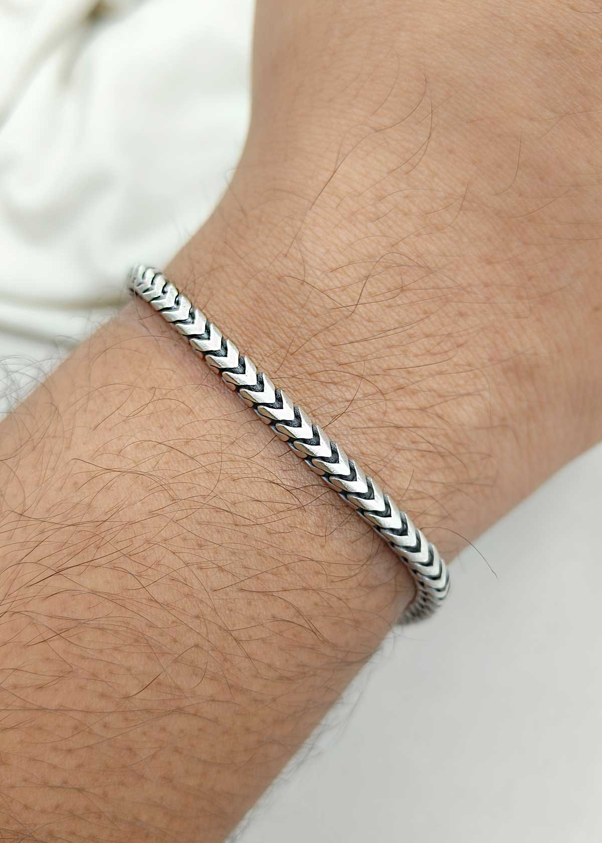Classic Curb Chain Design 92.5 Sterling Silver Loose Bracelet For Mens