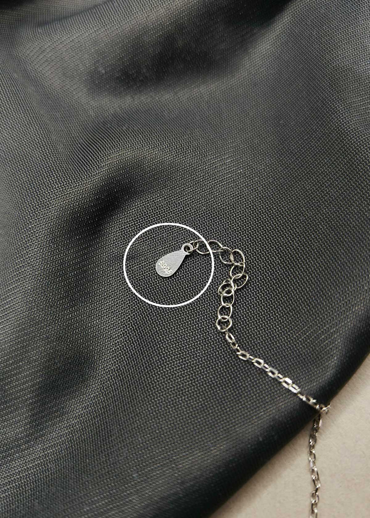 92.5 Sterling Silver Cubic Zircon Channel Inspired Triple Drop Delicate Pendant Set With Chain For Women