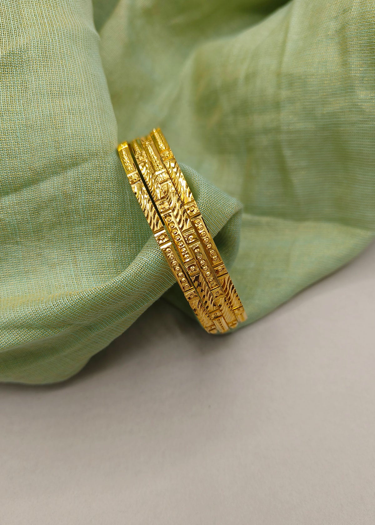 1 Gram Gold Plated Classic Ethnic Designer Bangles (4/8 Pcs)
