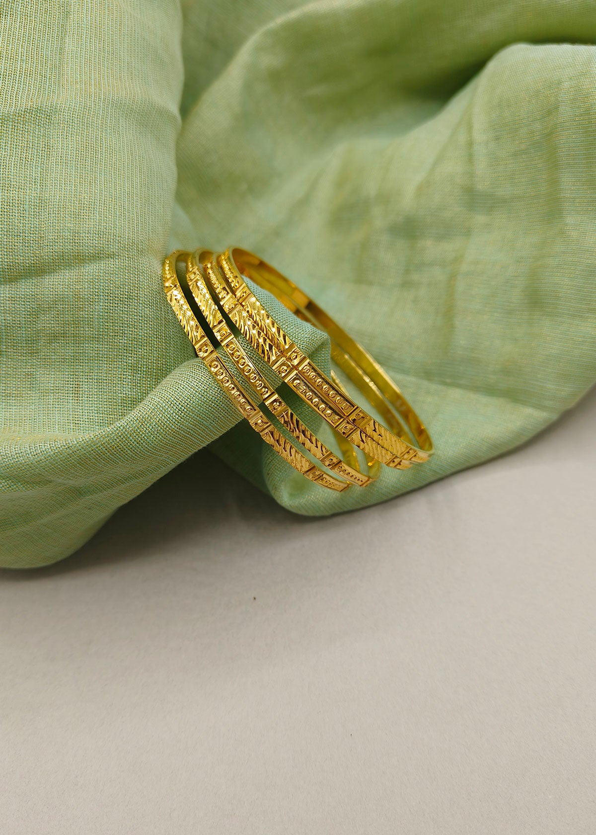 1 Gram Gold Plated Classic Ethnic Designer Bangles (4/8 Pcs)