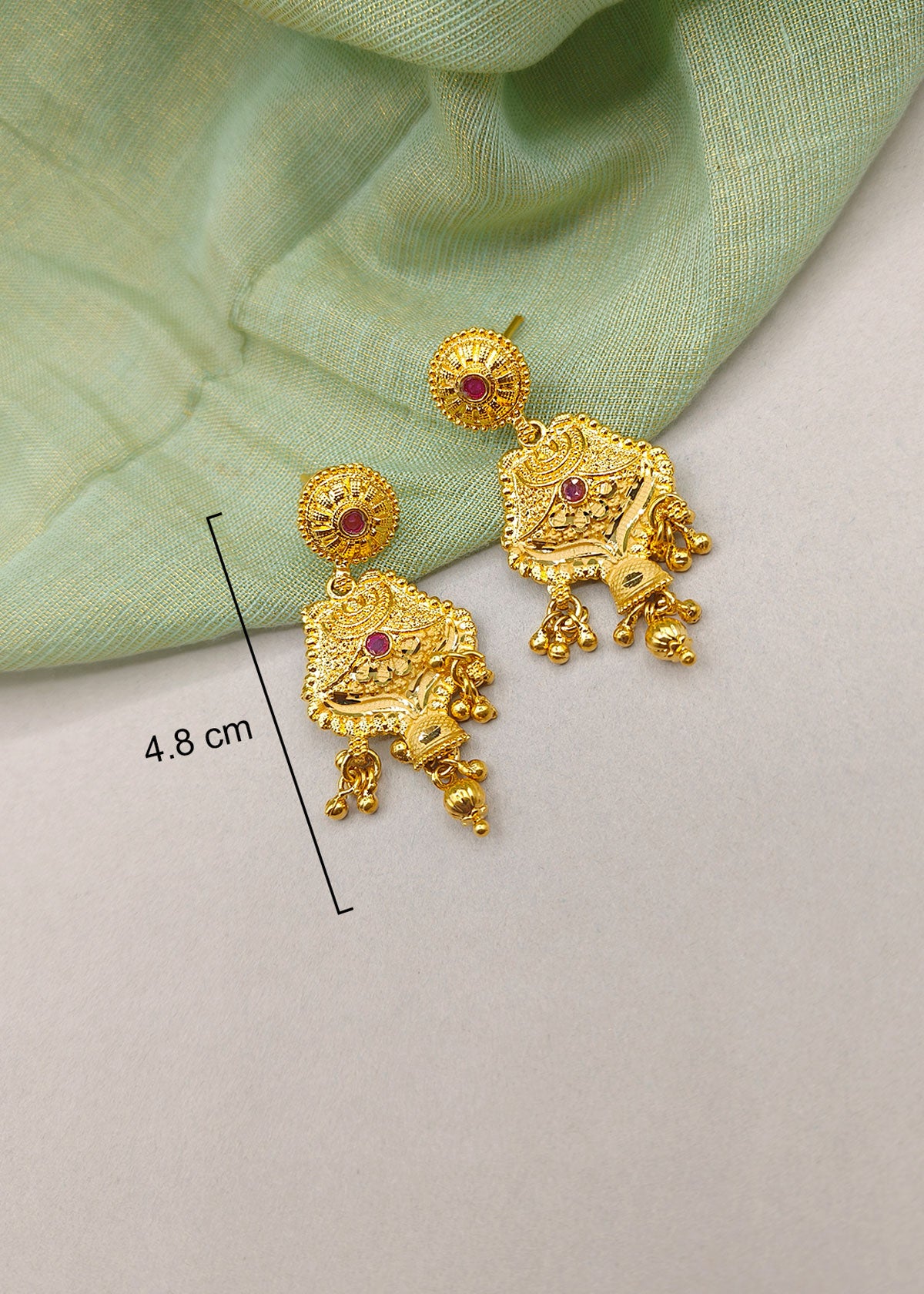 Traditional 1 Gram Gold Gold Plated Floral Designer Short Necklace Set