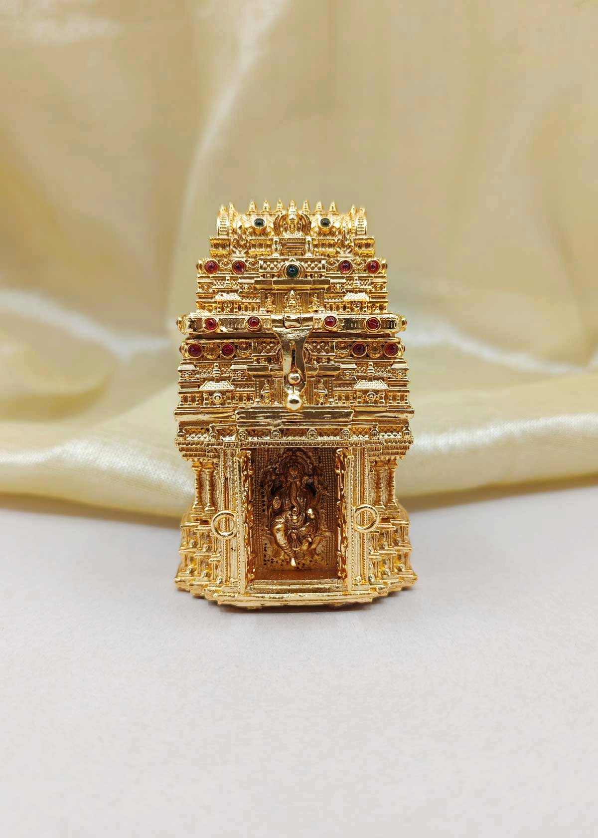 Temple Architecture Lord Ganesha Kumkum Box / Sindoor Box
