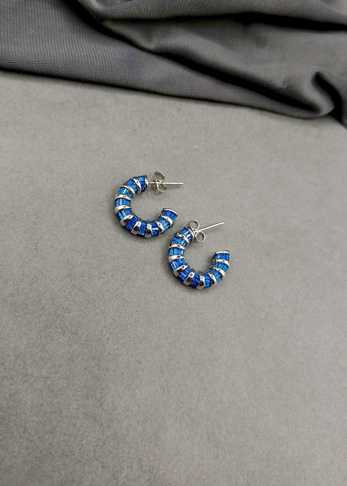 Baguette Cut Cubic Zircon Mini Hoops Earring For Women