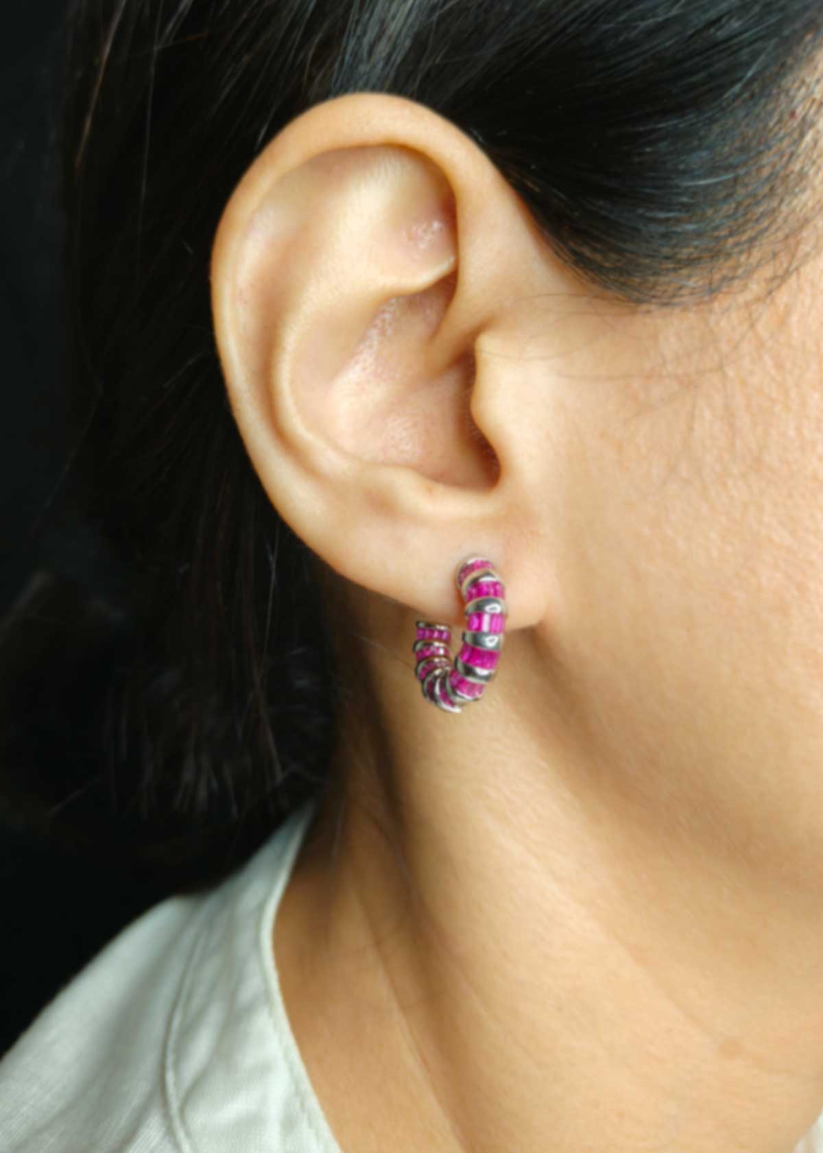 Baguette Cut Cubic Zircon Mini Hoops Earring For Women