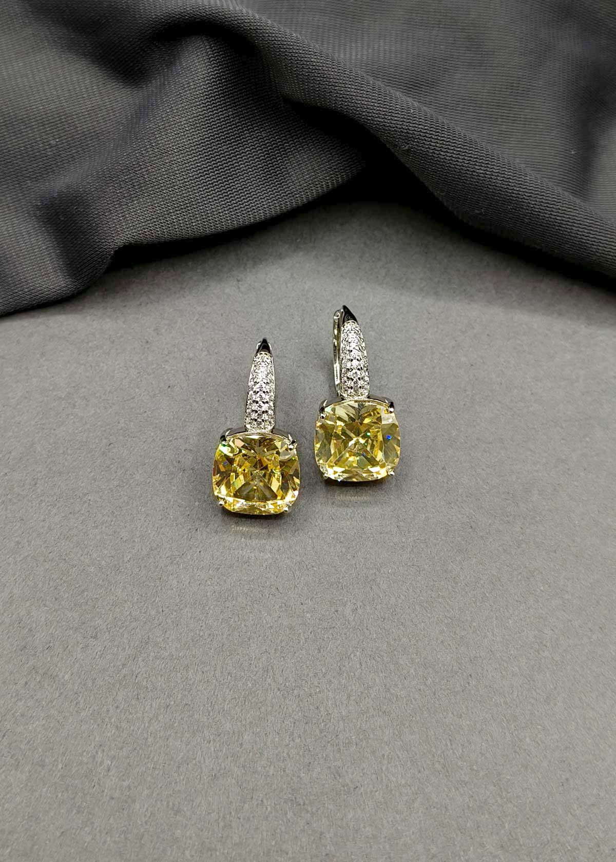 Classic Cushion Cut Cubic Zircon Dangle Earrings For Women