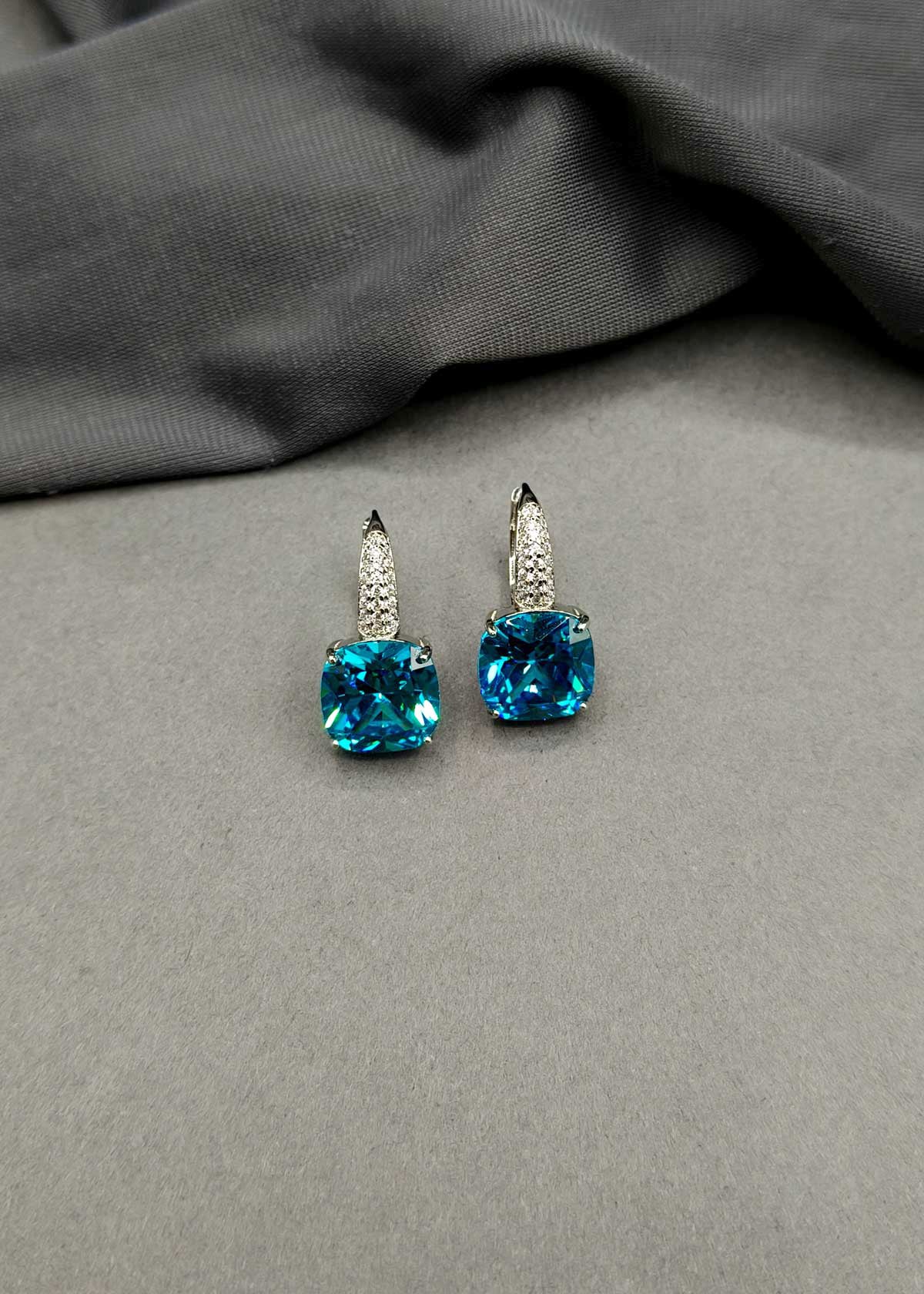Classic Cushion Cut Cubic Zircon Dangle Earrings For Women