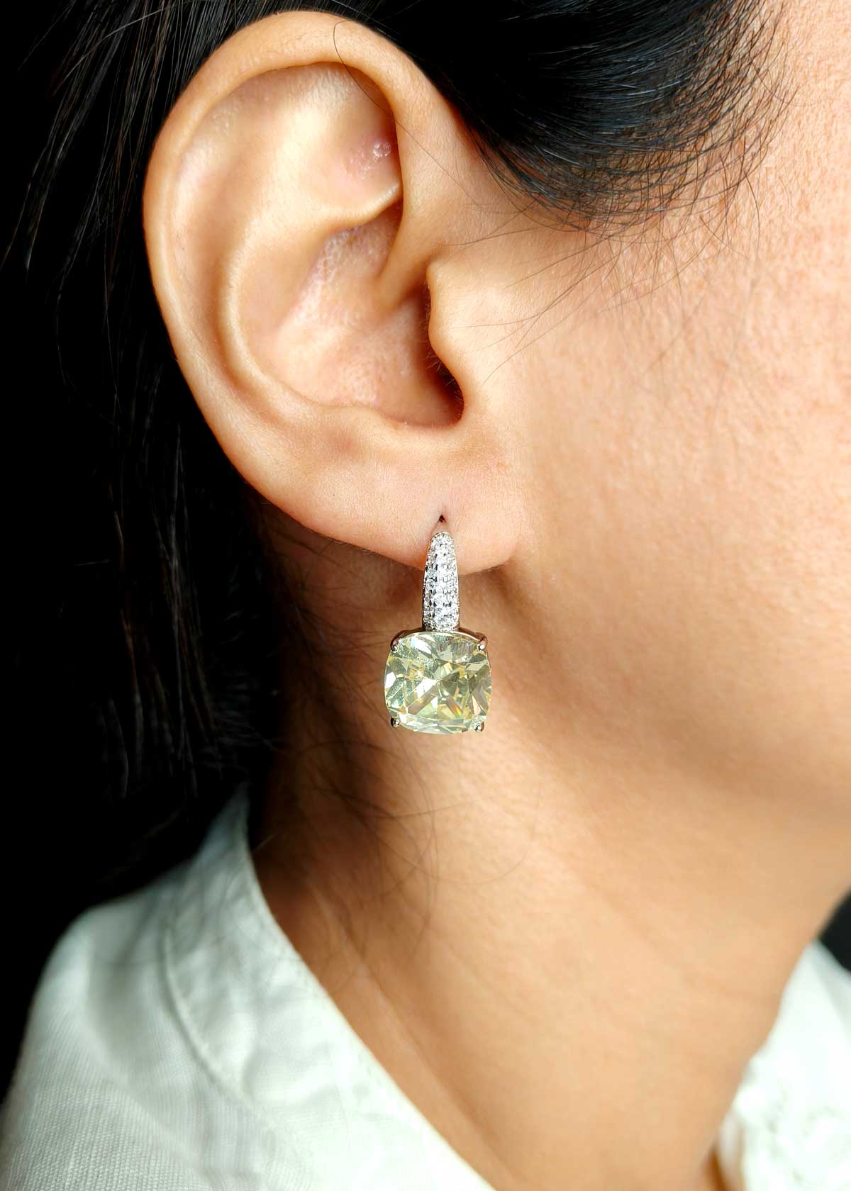 Classic Cushion Cut Cubic Zircon Dangle Earrings For Women